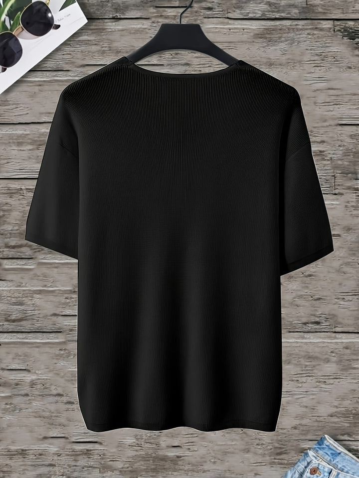 T-shirt Uomo | Tessuto Magliato Leggero | Vestibilità Larga | Abbigliamento Estivo Casual