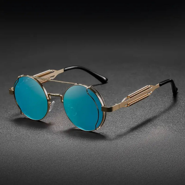 Occhiali da sole da uomo | Design Steampunk | Lenti polarizzate | Montatura in metallo & Protezione UV