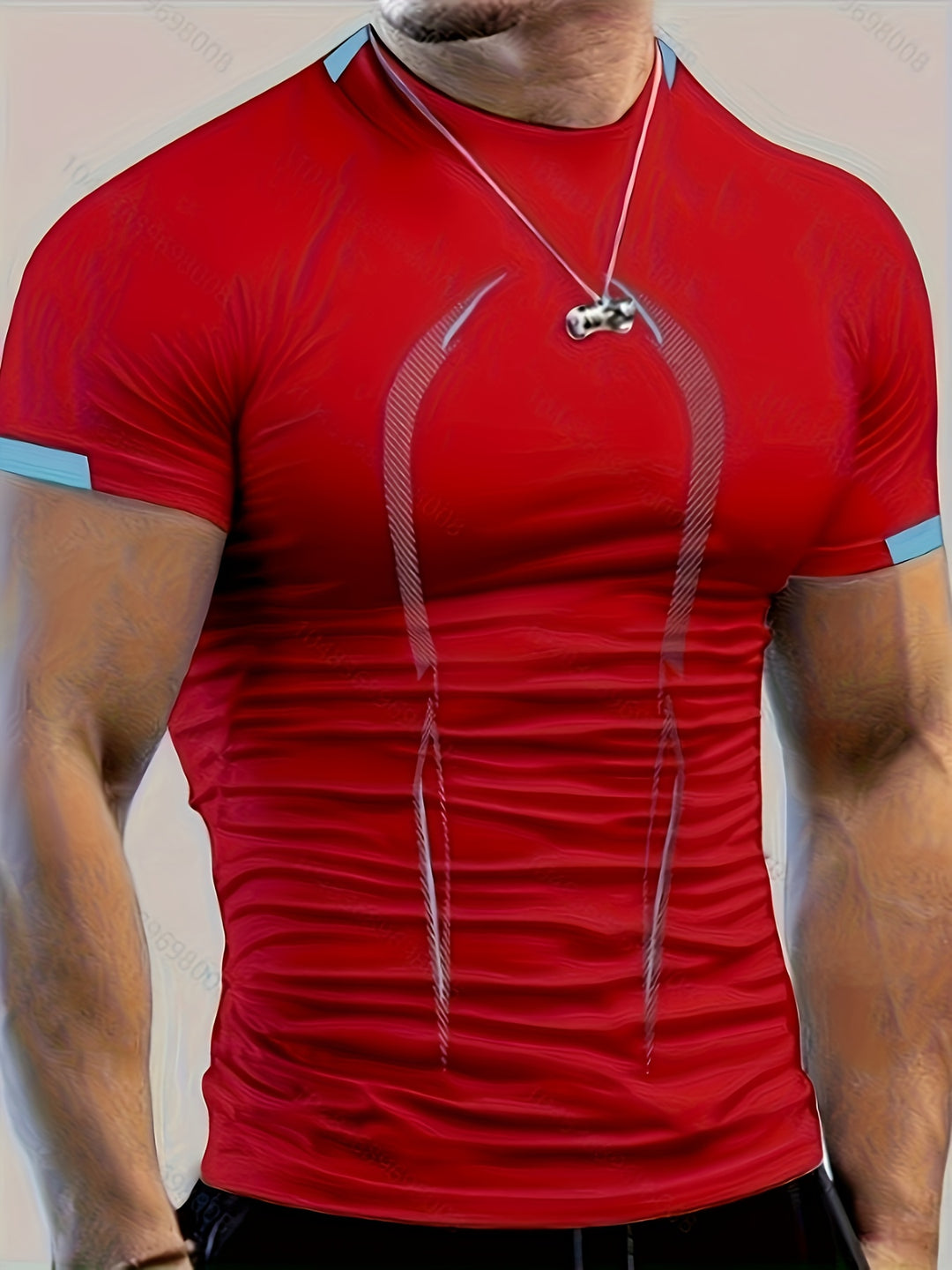 Maglietta Sportiva Uomo | Blocchi di Colore & Slim Fit | T-shirt Asciugatura Rapida con Collo Rotondo