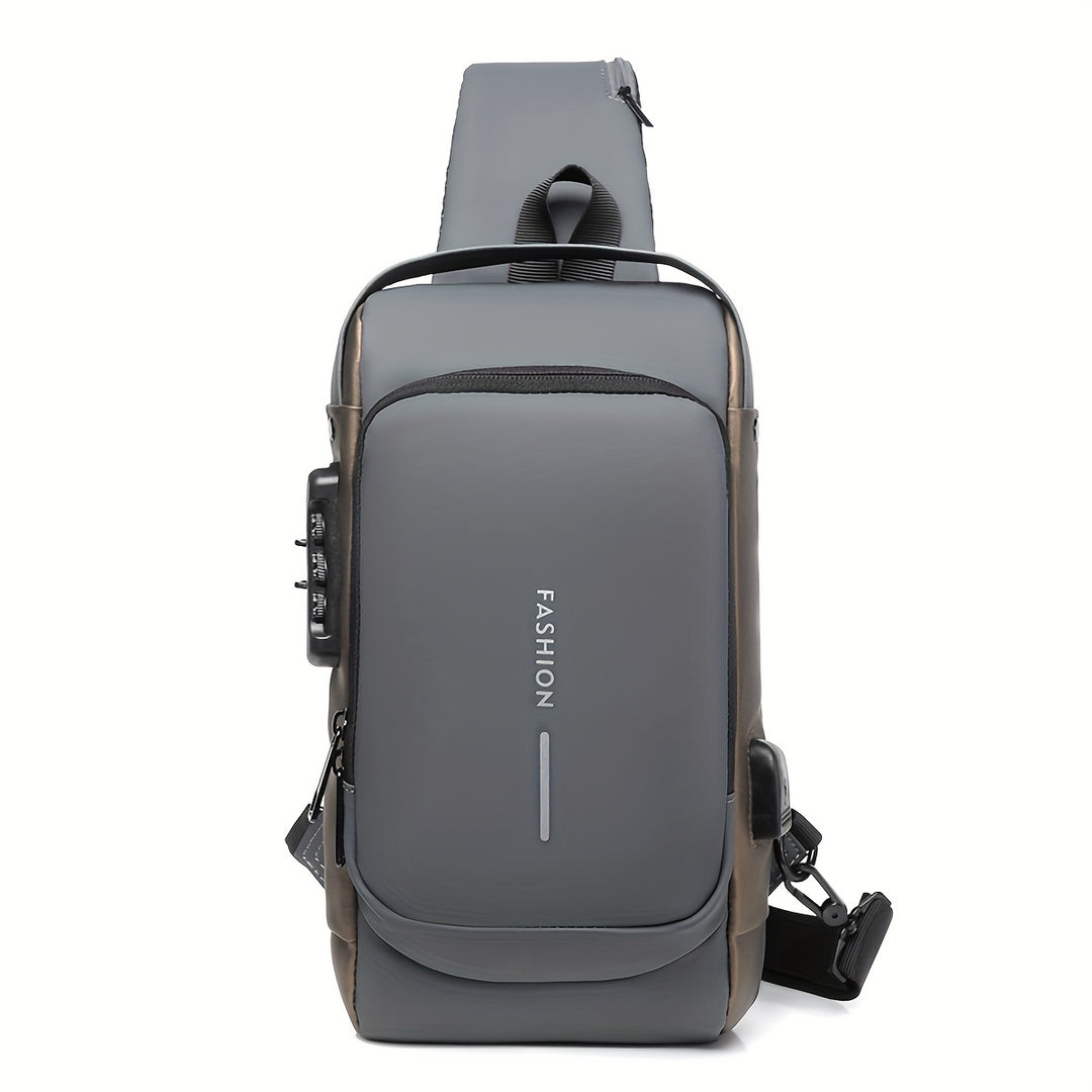 Borse a Tracolla per Uomini | Antifurto & Porta di Ricarica USB | Moto & Sport all'Aria Aperta | Tessuto Oxford Durevole