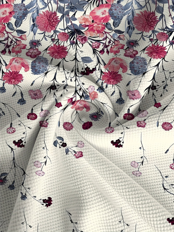 Maglietta Uomo | Stampa Floreale & Casual | Traspirante & Estiva | Bianco con Rosa & Viola