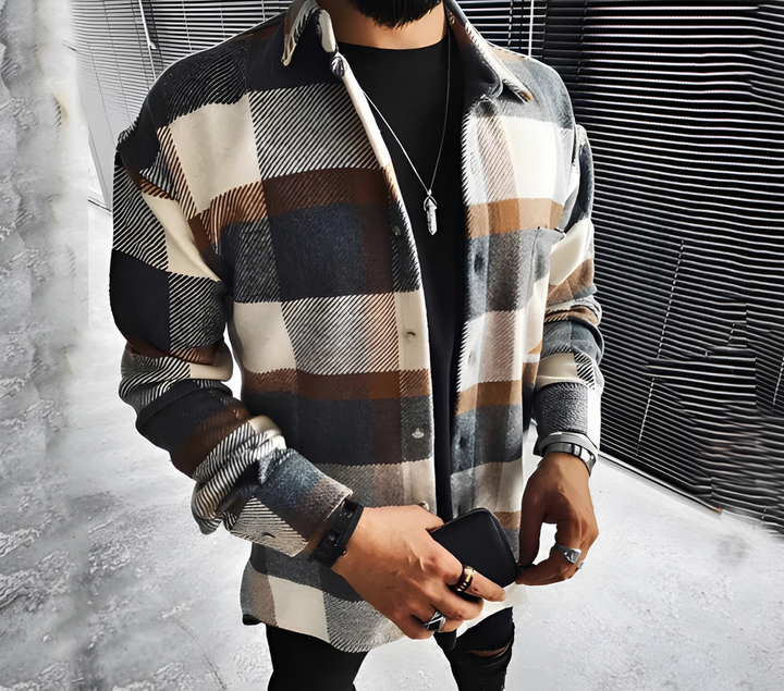 Camicia da Uomo | Design a Quadri Casual | Traspirante & Confortevole | Poliestere/Spandex