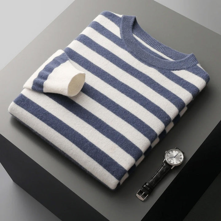 Maglione invernale da uomo | Design a righe | Girocollo