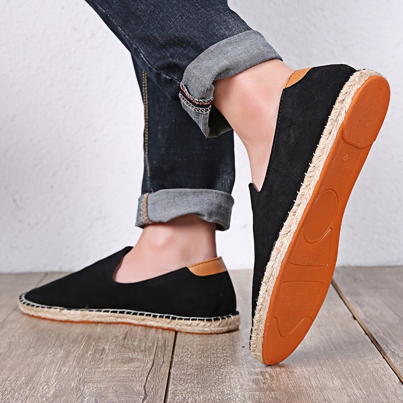 Mocassini da Uomo | Fatti a Mano | Suola in Lino e Canvas | Slip-On Casual