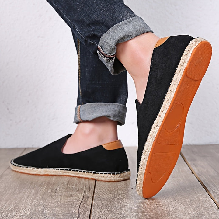 Mocassini da Uomo | Fatti a Mano | Suola in Lino e Canvas | Slip-On Casual