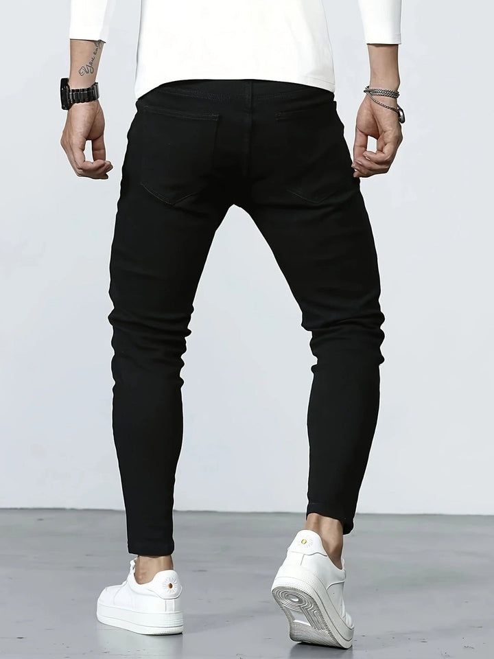 Jeans da Uomo | Stretch Slim Fit | Mix di Cotone Casual | Colore Unito | Look Senza Tempo