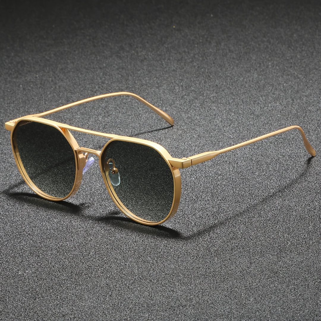 Occhiali da Sole da Uomo | Forma Rotonda Retro | Lenti Blu Sfumate | Protezione UV400