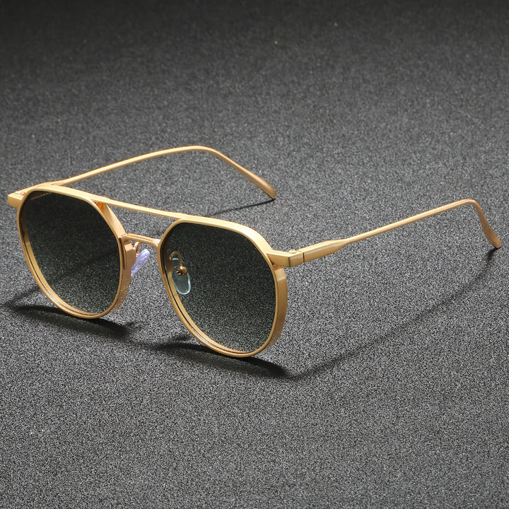 Occhiali da Sole da Uomo | Forma Rotonda Retro | Lenti Blu Sfumate | Protezione UV400