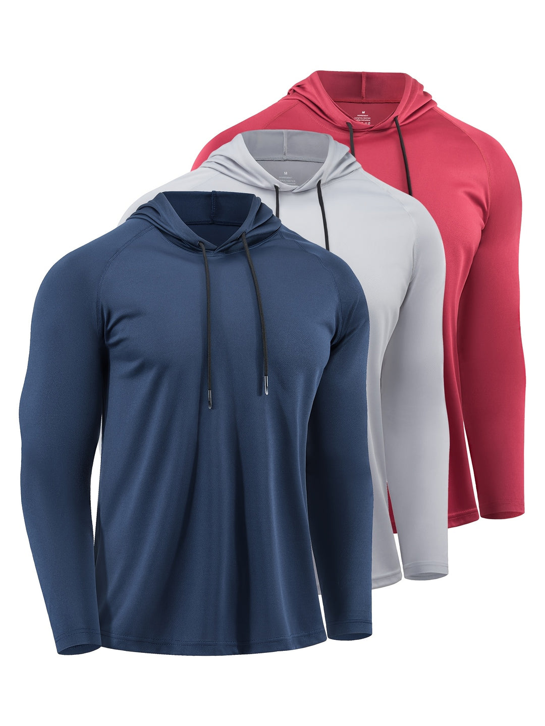 Felpe con Cappuccio da Uomo (3-Pack) | Asciugatura Rapida & Traspirante | Stile Sportivo con Cappuccio | Poliestere