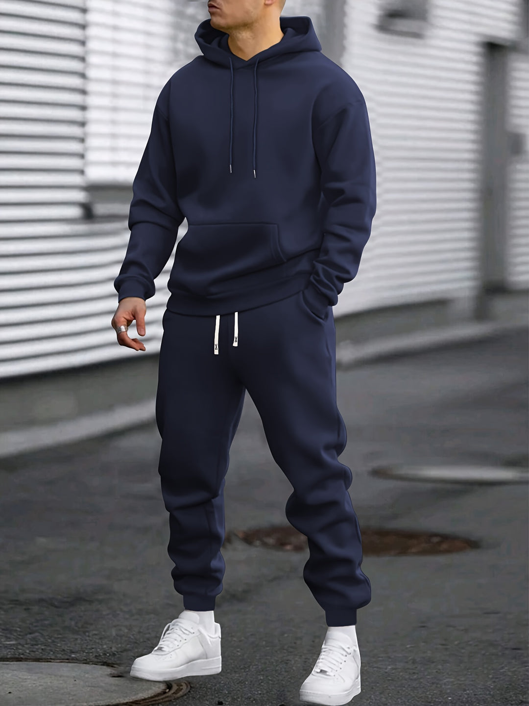 Completo Sportivo Uomo | Felpa con Cappuccio & Pantaloni Sportivi | Confortevole & Traspirante | Primavera & Autunno
