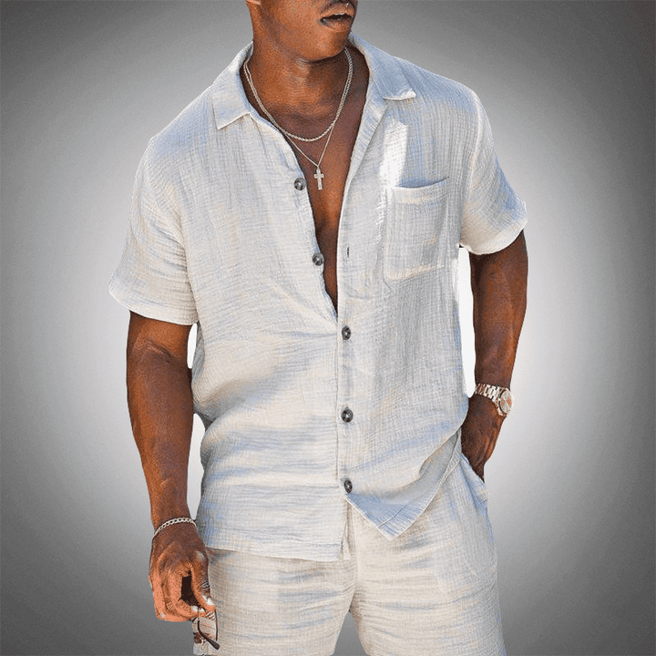 Set in Lino da Uomo | Traspirante & Elegante | Camicia & Shorts | Estate