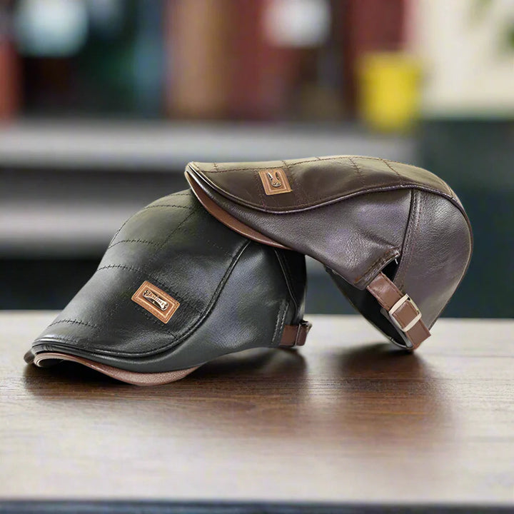 Baret da Uomo | Look Retro in Pelle | Resistenti al Vento & Regolabile | Stile Invernale Caldo