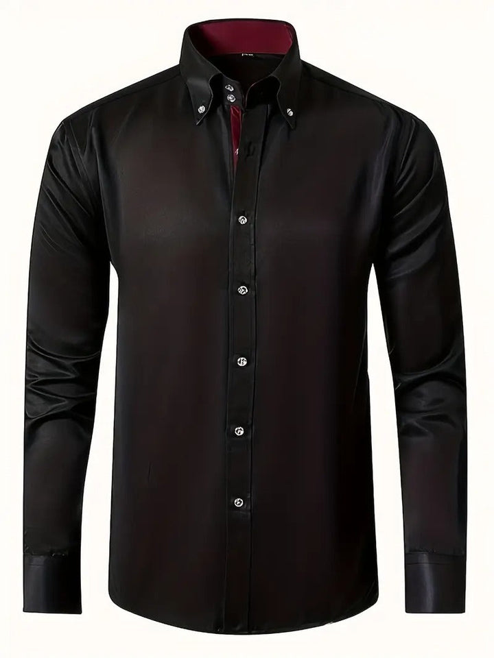 Camicia Formale da Uomo | Elegante & Professionale | Maniche Lunghe & Chiusura con Bottone | Abbigliamento Primaverile