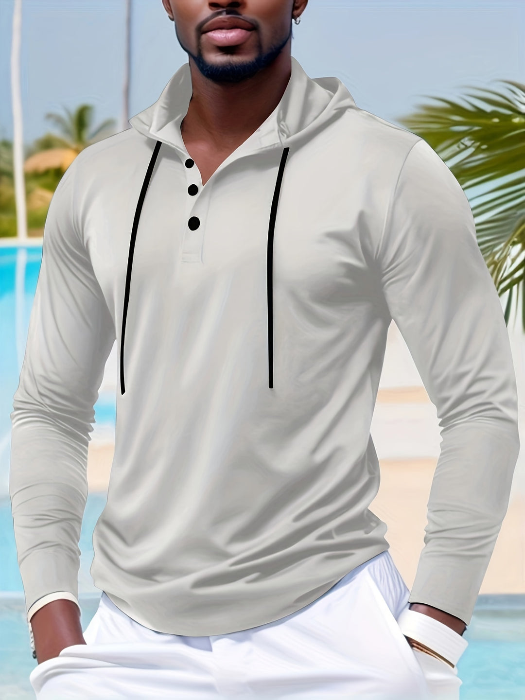 T-Shirt da Uomo | Maniche Lunghe & Cappuccio | Leggera & Traspirante | Primavera