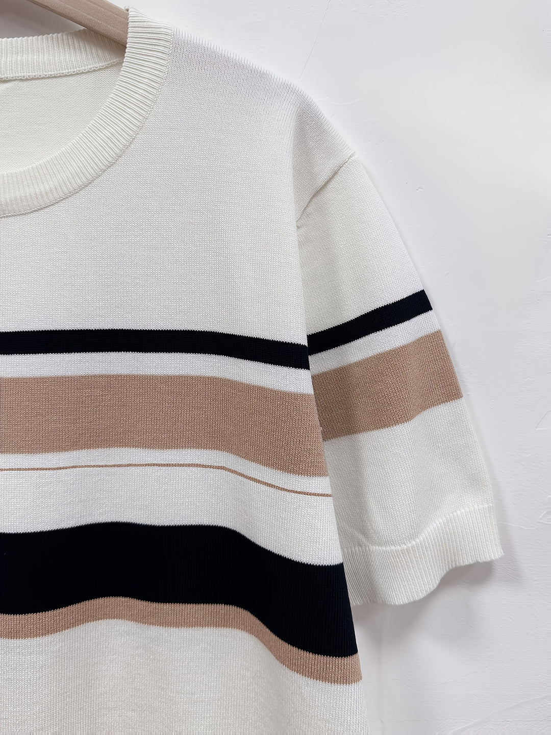 Maglia a Maglia da Uomo | A Righe & Leggera | Traspirante & Confortevole | Viscosa