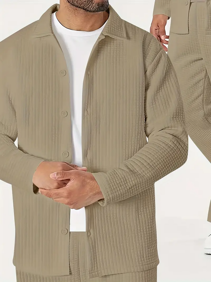Giacca da Uomo | Elegante & Calda | Motivo a Waffle & Vestibilità Confortevole