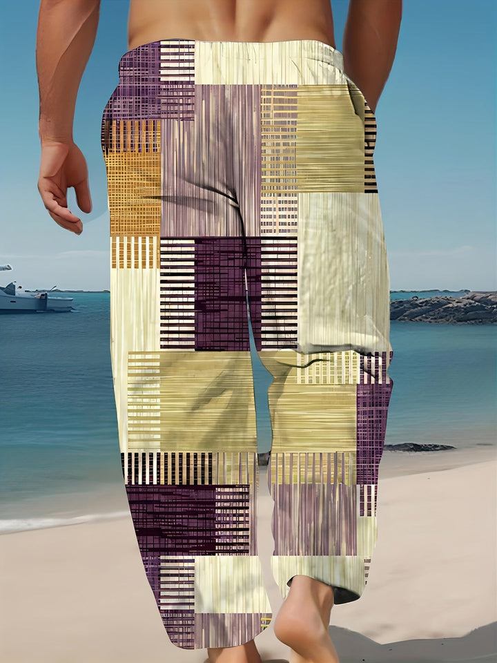 Pantaloni Uomo | Vestibilità Ampia | Motivo Geometrico & Confortevole | Outdoor & Casual