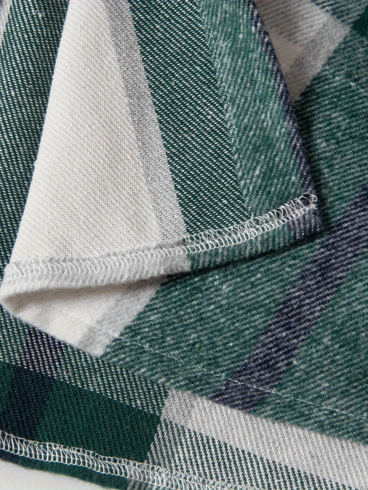 Giacca Camicia Uomo | A Quadri & Lunga | Con Cappuccio | Trendy & Confortevole
