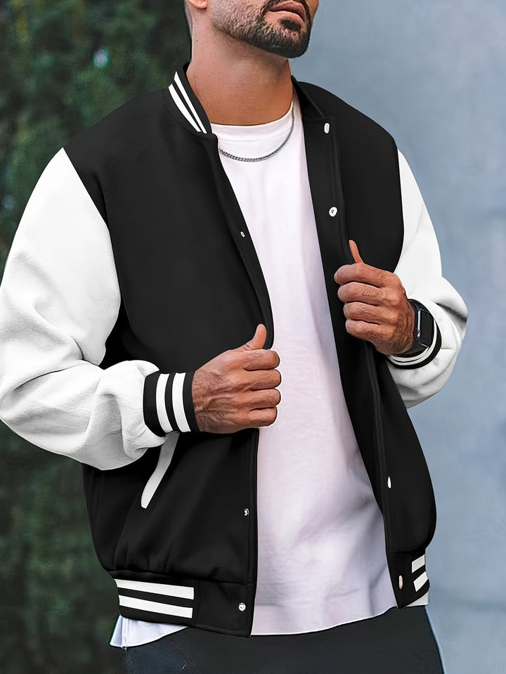 Giacca Varsity Uomo | Stile College | Vestibilità Regolare & Impermeabile al Vento | Primavera & Autunno