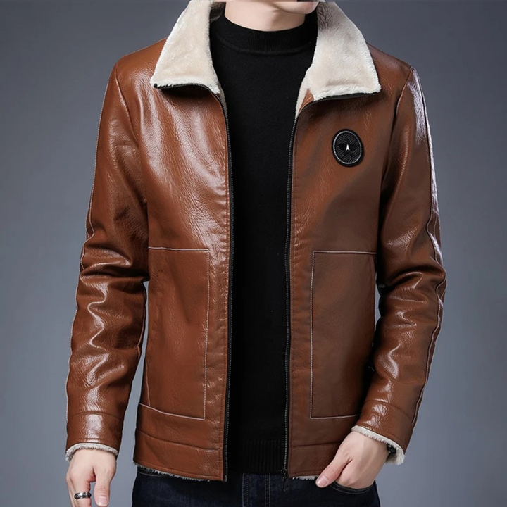 Giacca Biker Uomo | Ecopelle Calda | Pelliccia Sintetica