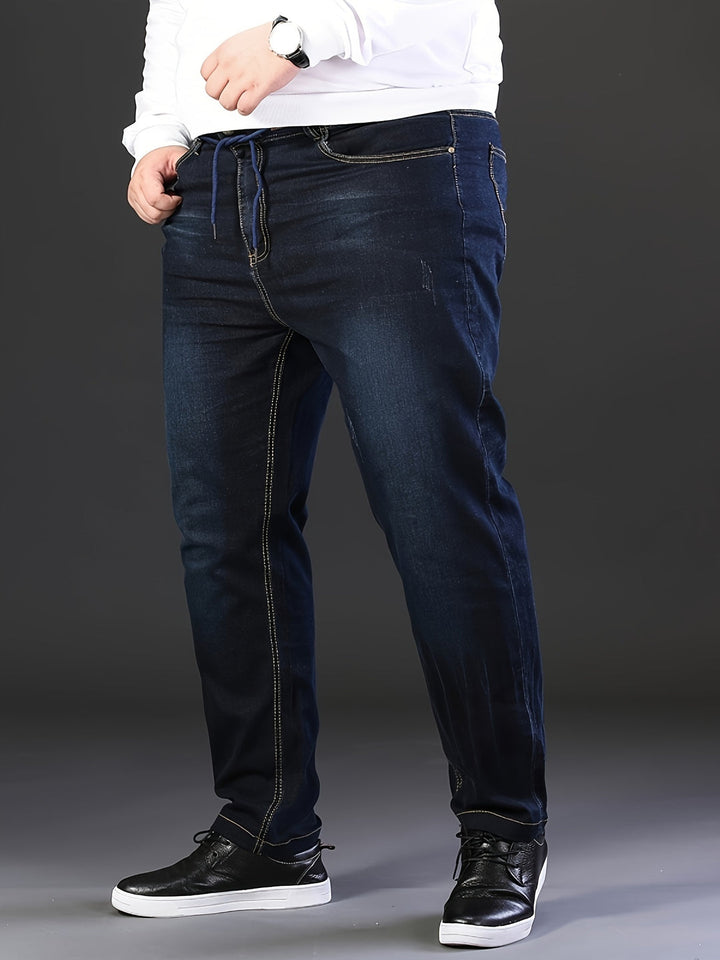 Jeans da Uomo | Vita Elastica | Stretch e Righe | Taglie Grandi