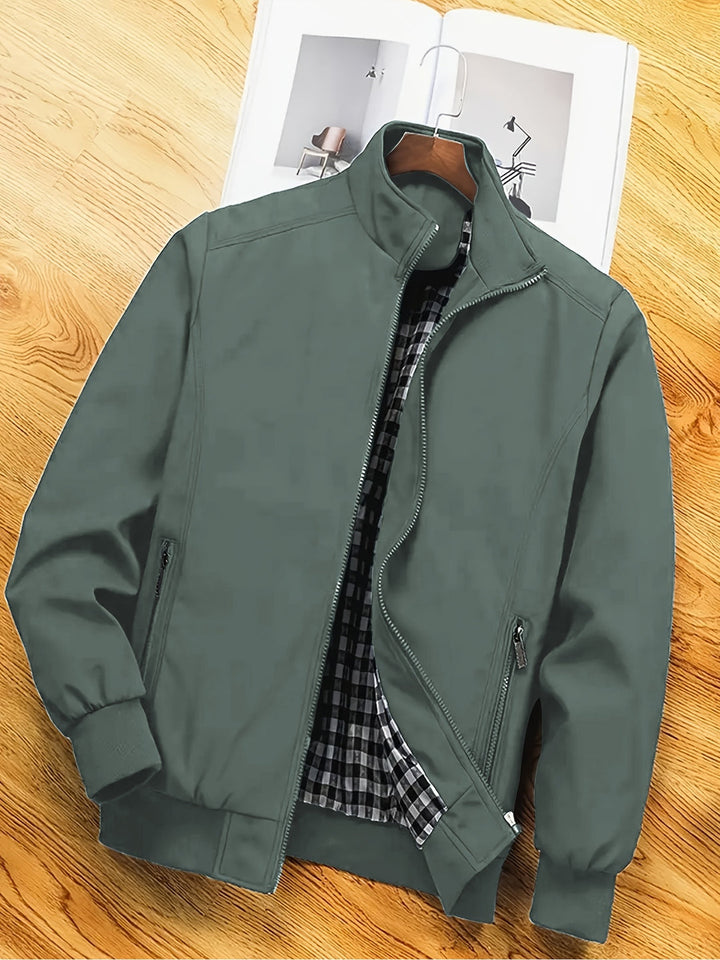 Giacca in Poliestere Uomo | Collo Alto & Chiusura Lampo | Casual & Lavoro | Primavera & Autunno