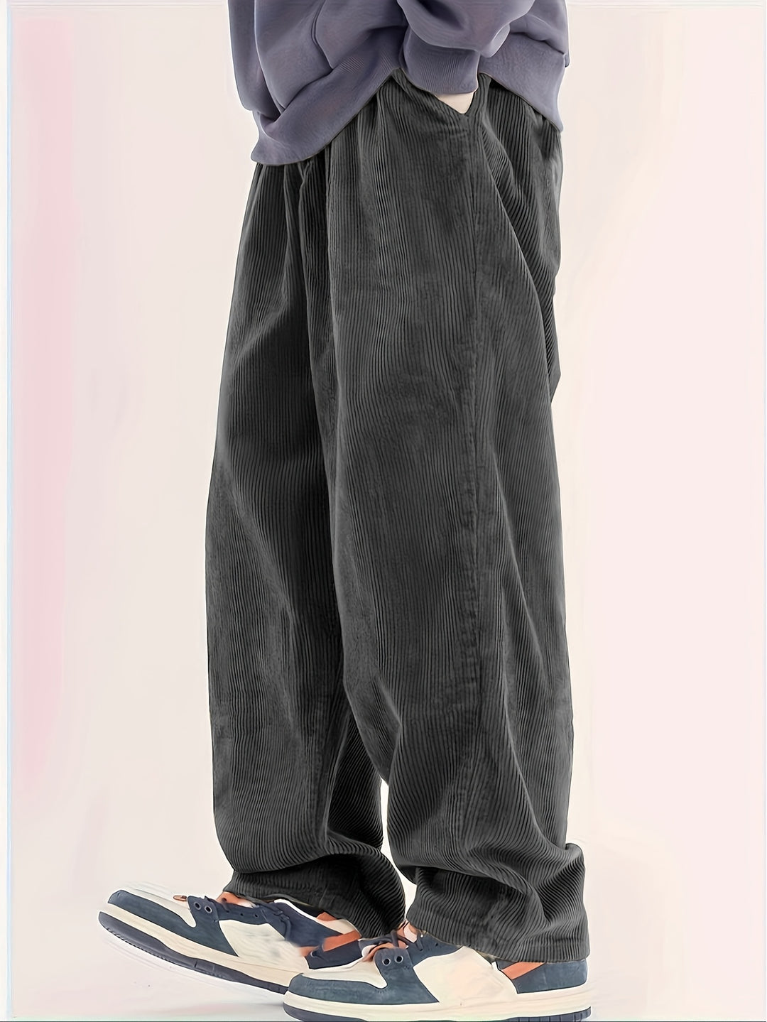 Pantaloni in Corduroy da Uomo | Vestibilità Larga e Gamba Dritta | Casual e Confortevoli | Stile Senza Tempo
