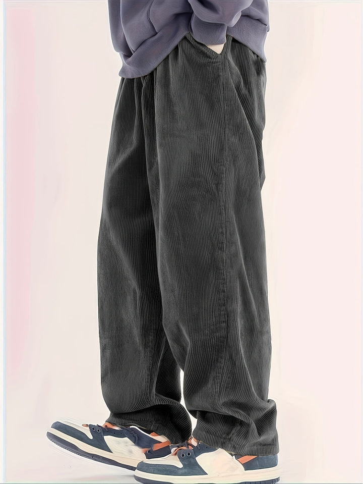 Pantaloni in Corduroy da Uomo | Vestibilità Larga e Gamba Dritta | Casual e Confortevoli | Stile Senza Tempo