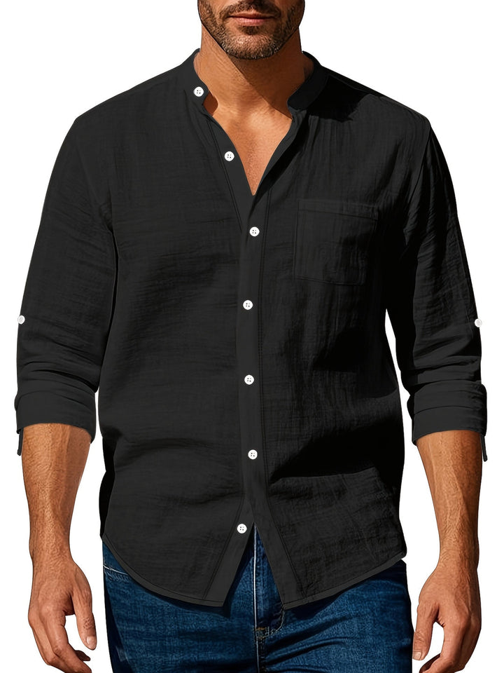 Camicia da Uomo | Lino & Traspirante | Maniche Lunghe | Stile Hawaiano
