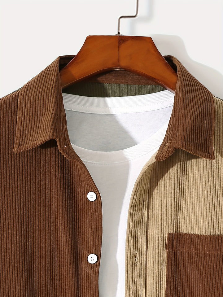 Giacca da uomo con blocchi di colore | Maniche lunghe | Colletto rovesciato | Poliestere