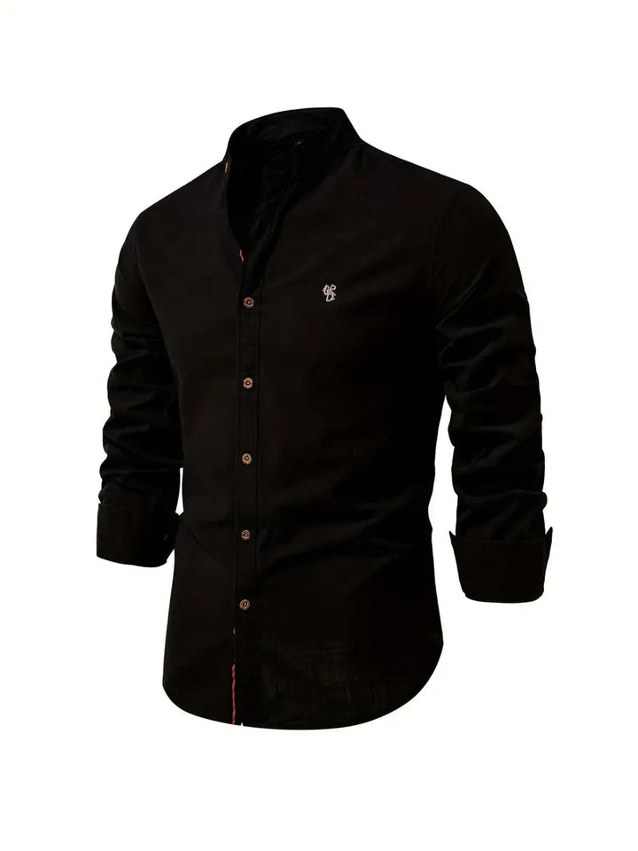 Camicia da Uomo | 100% Cotone-Lino | Casual e Traspirante | Maniche Lunghe & Colletto Classico