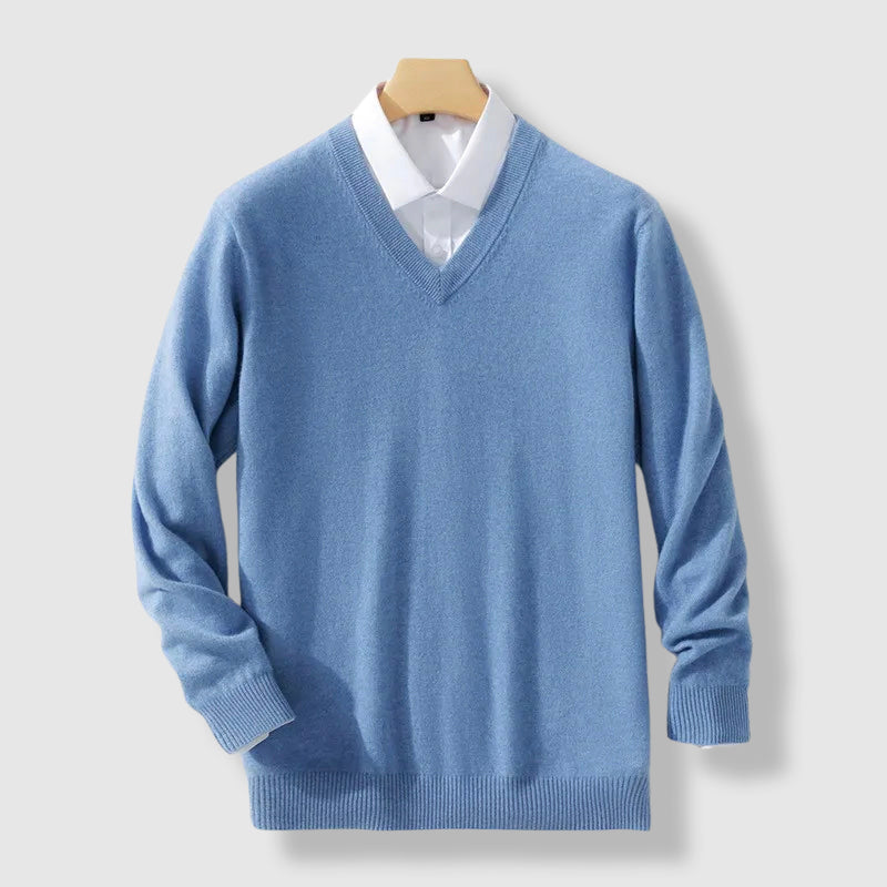 Maglione Uomo Invernale | Scollo a V | Maglia Fine Calda