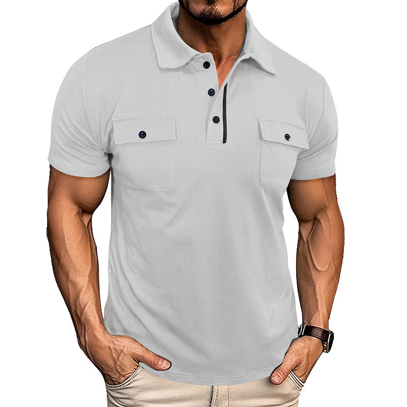 Polo da Uomo | Chiusura a Bottoni & Colletto a Revers | Con Taschino | Leggero & Elegante
