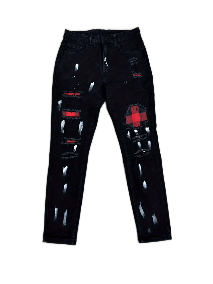 Jeans Patchwork da Uomo | Vestibilità Slim | Denim Stretch | Stile Trendy