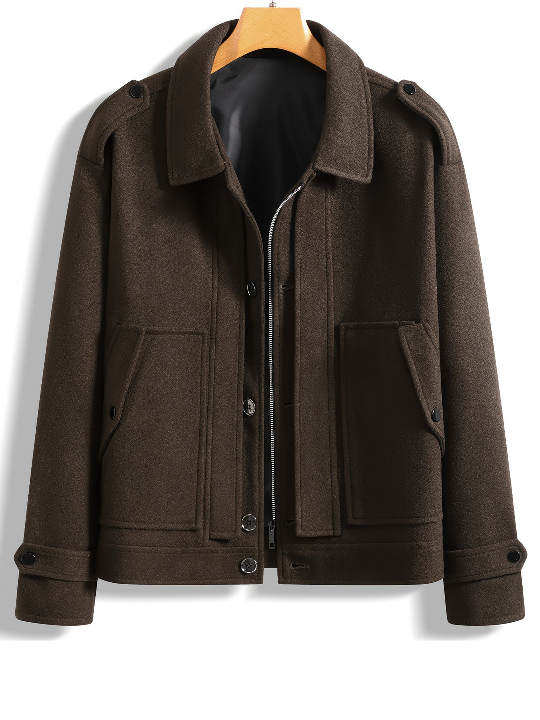 Giacca da uomo | Casual ed elegante | Collo con revers e zip | Caldo poliestere | Inverno