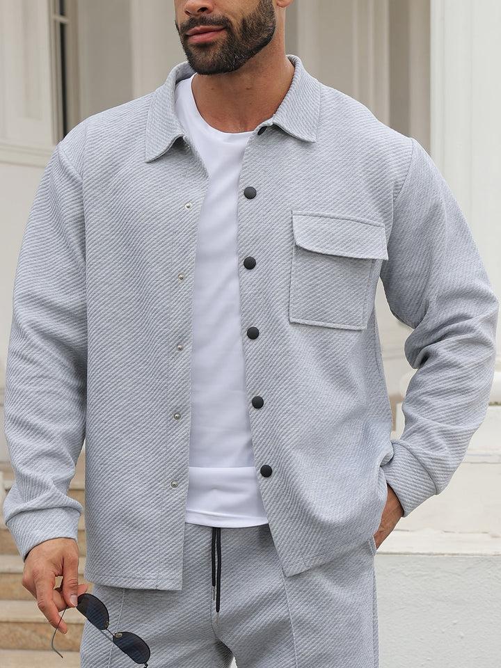 Giacca Casual da Uomo | Casual & Modaiolo | Leggermente Elastico & Tessuto | Colore Unito