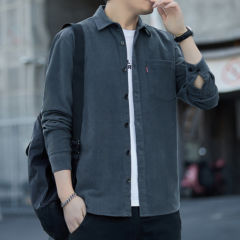 Giacca Camicia in Corduroy da Uomo | Casual & Trendy | Chiusura a Bottoni & Tasche sul Petto