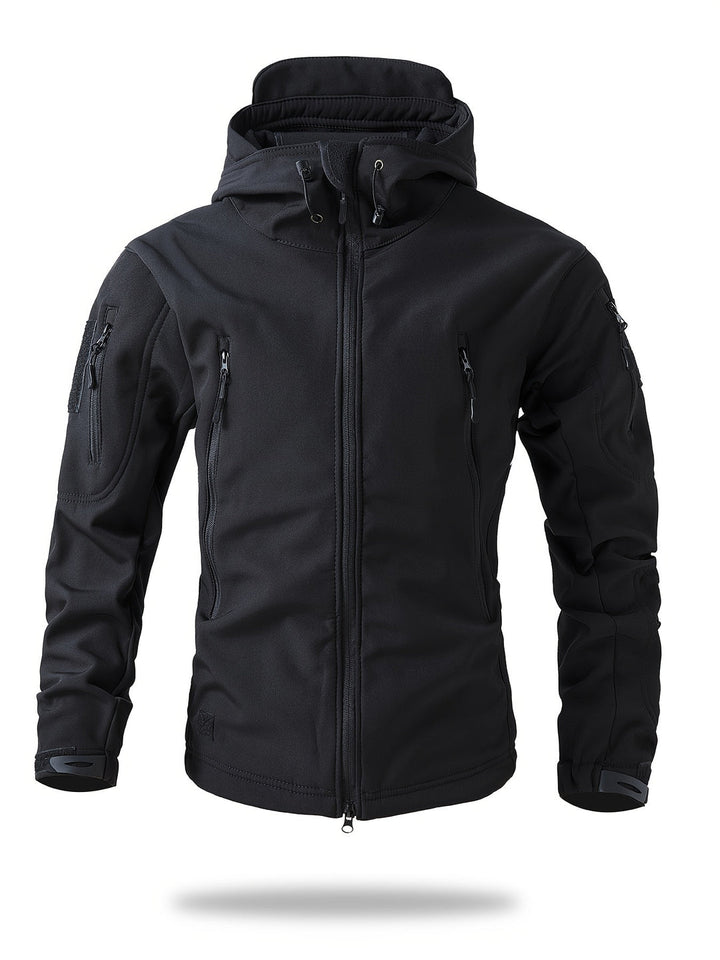 Giacca a vento da uomo | Traspirante & Tattica | Leggera & Elastica | Con Cappuccio & Zip