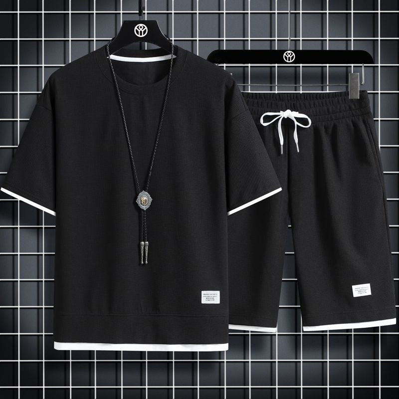 Set Sportivo Uomo | Struttura a Waffle & Traspirante | Vestibilità Larga | Poliestere