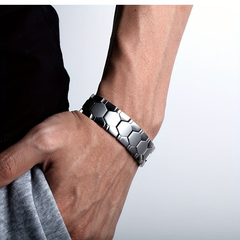 Bracciale da Uomo | Acciaio Titanio | Impermeabile & Regolabile | Design Elegante