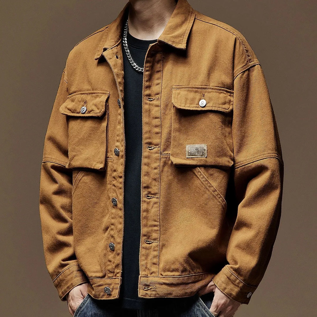 Giacca Cargo Uomo | Look Denim | Vestibilità Ampia & Comfort | Primavera & Autunno