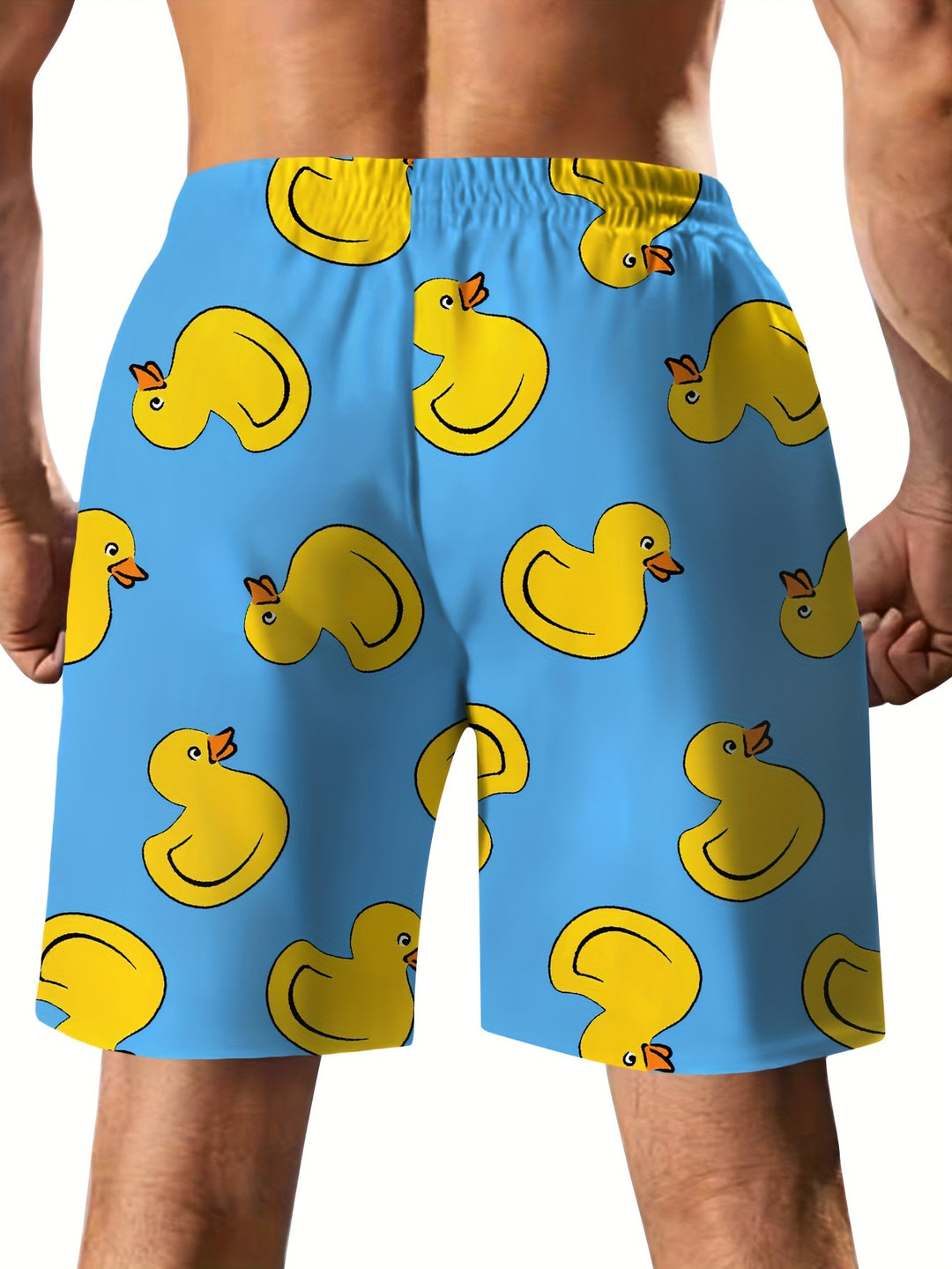 Pantaloni Corti Uomo | Stampa Digitale Anatra Cartoon | Casual & Creativo | Con Coulisse e Tasche