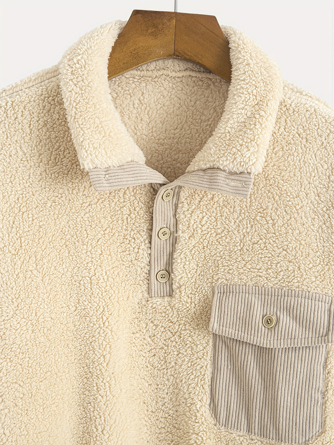 Maglione da Uomo | Stile Invernale | Pile & Peluche | Colletto Polo | Maniche Lunghe
