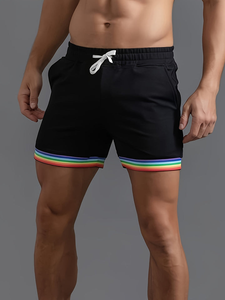 Short Sportivo Uomo | Strisce Arcobaleno | Corda & Tasche | Streetwear Estivo Casual