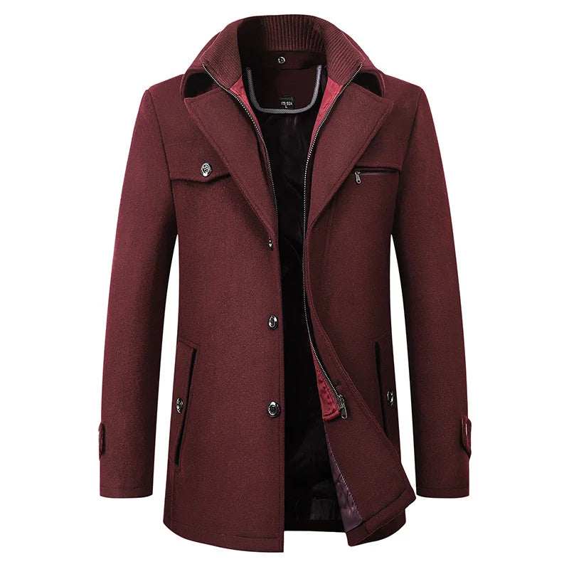 Cappotto Uomo | Lana Sintetica Calda | Tessuto a Nodi