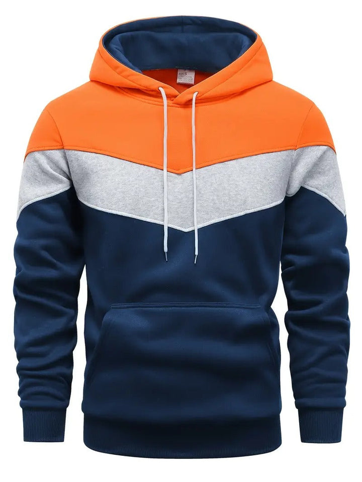 Felpa da uomo | Blocco di colori | Stampa grafica | Streetwear invernale