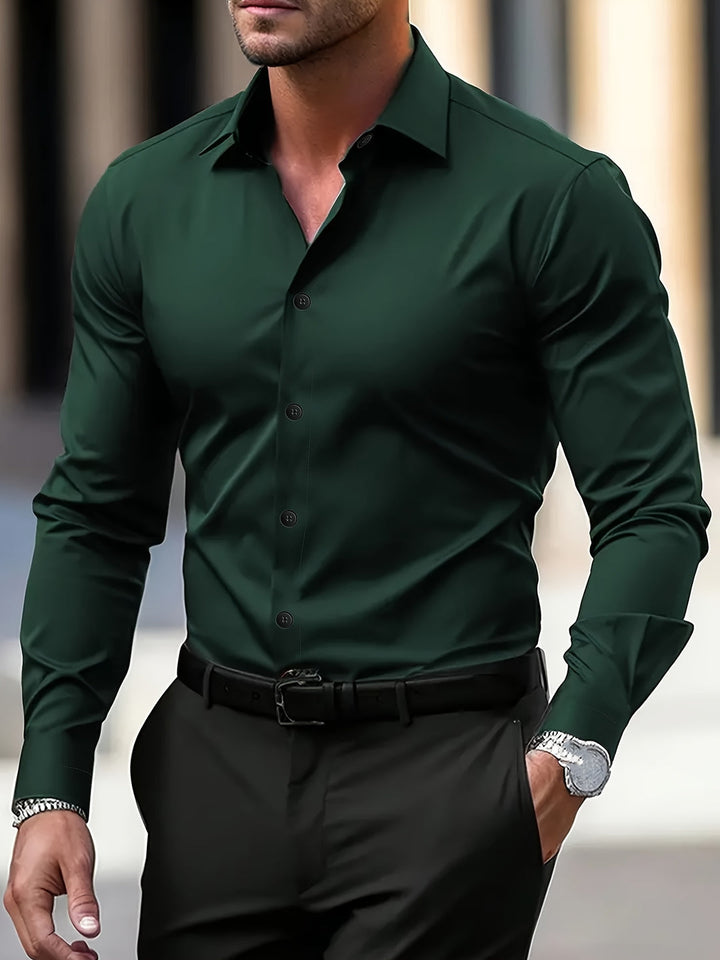 Camicia da Uomo | Semi-Trasparente & Elegante | Manica Lunga & Colletto Revers