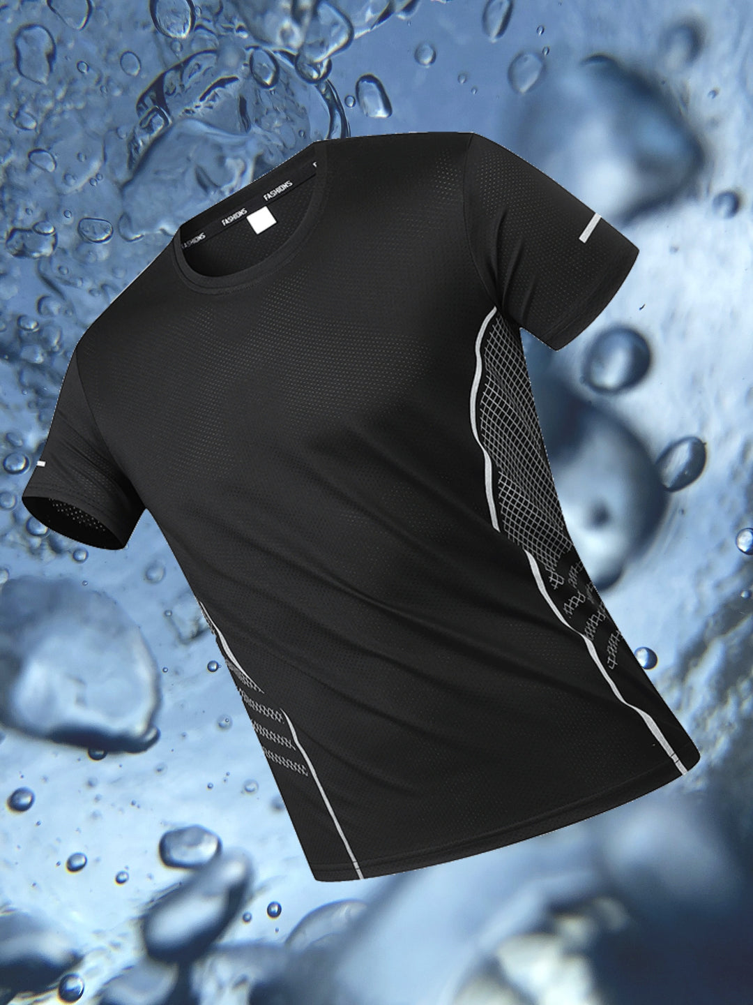 T-shirt da uomo | Asciugatura rapida & Traspirante | Motivo a righe & Vestibilità comoda | Sport & Casual