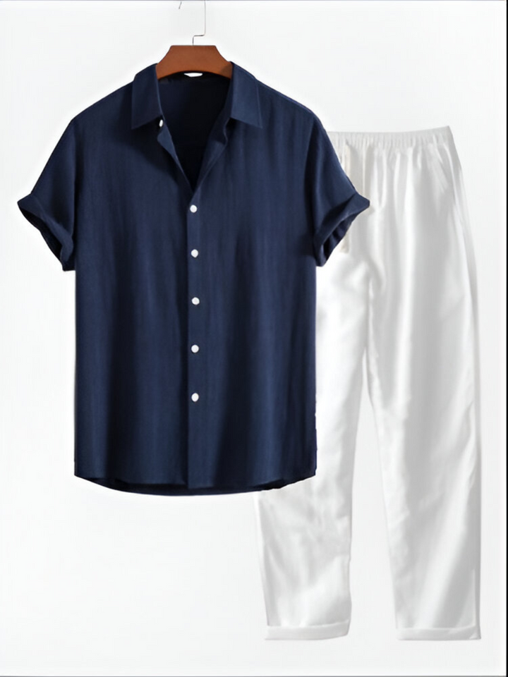 Set Camicia e Pantaloni in Lino | Traspirante & Confortevole | Look Estivo Rilassato