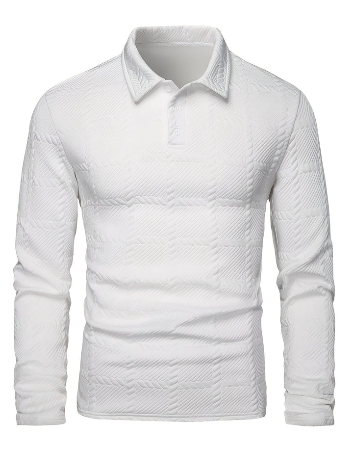 Polo da Uomo | Jacquard Lavorato a Maglia | Elegante & Casual | Primavera & Autunno